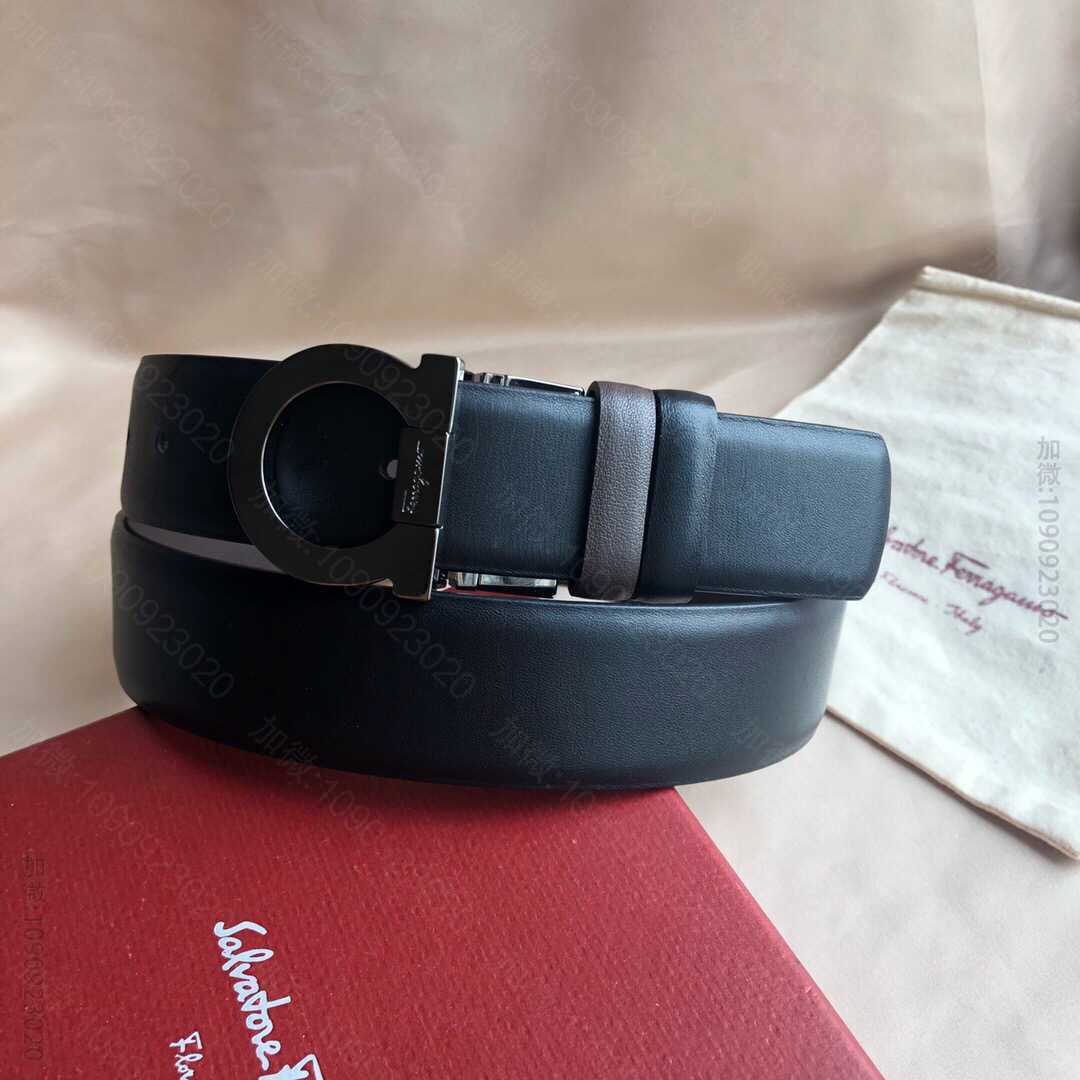 SalvatoreFerragamo菲拉格慕男士3.5cm精致双圈旋转金属夹...