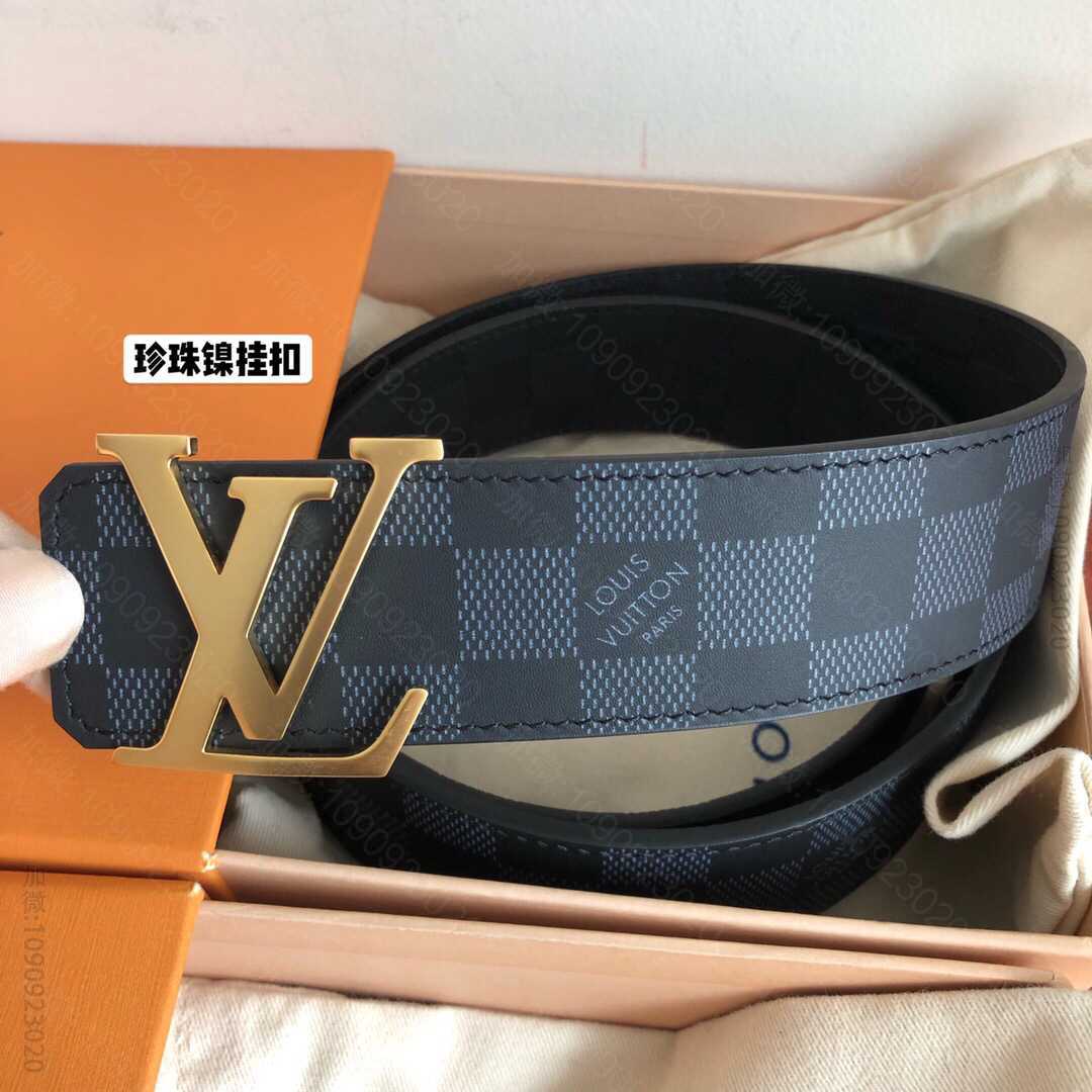 LV/路易威登 LV Initiales字母珍珠镍搭扣40毫米双面腰带