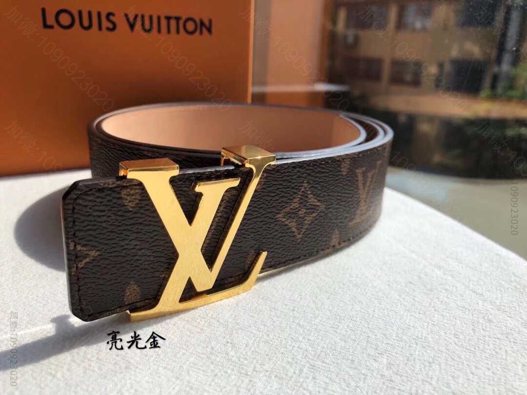 LV路易威登 标志性字母金属扣搭配经典棋盘格/老花腰带