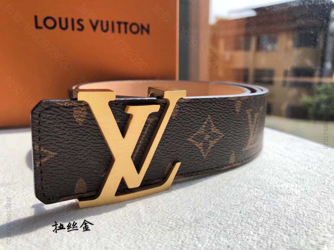 LV路易威登 标志性字母金属扣搭配经典棋盘格/老花腰带