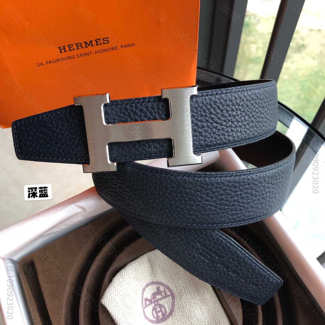 Hermes爱马仕 专柜最新底皮皮质男士双面皮腰带38mm
