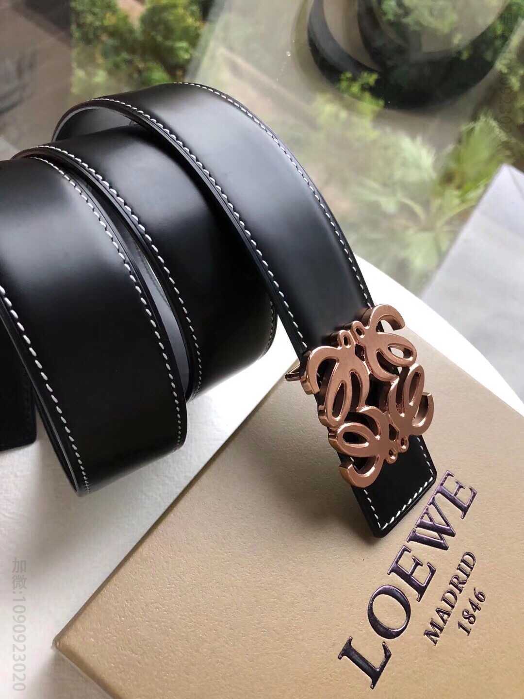 LOEWE罗意威 精钢材质标志金属扣，搭配进口牛皮可双面外用腰带3.8cm