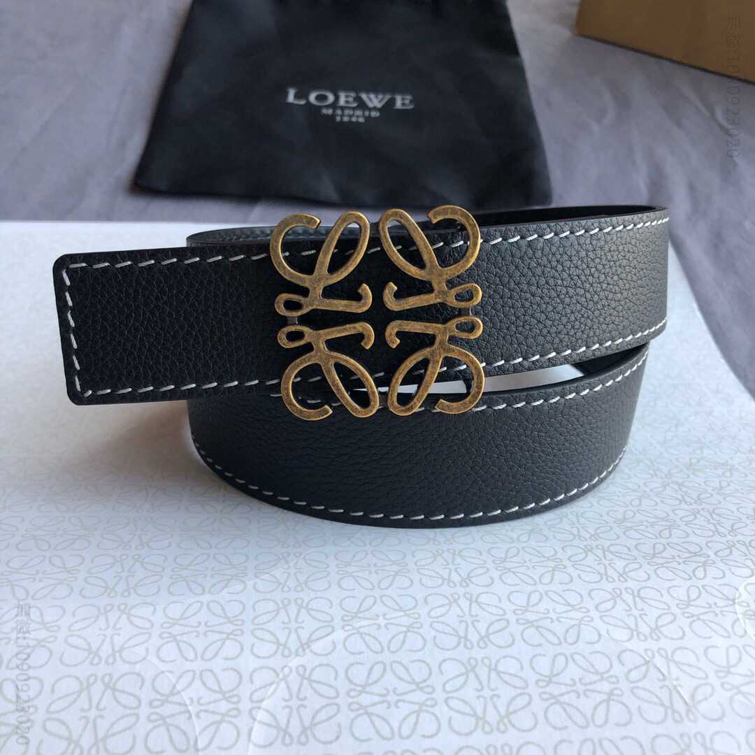 LOEWE罗意威 3.2cm做旧金复古金属扣，搭配头层牛皮腰带