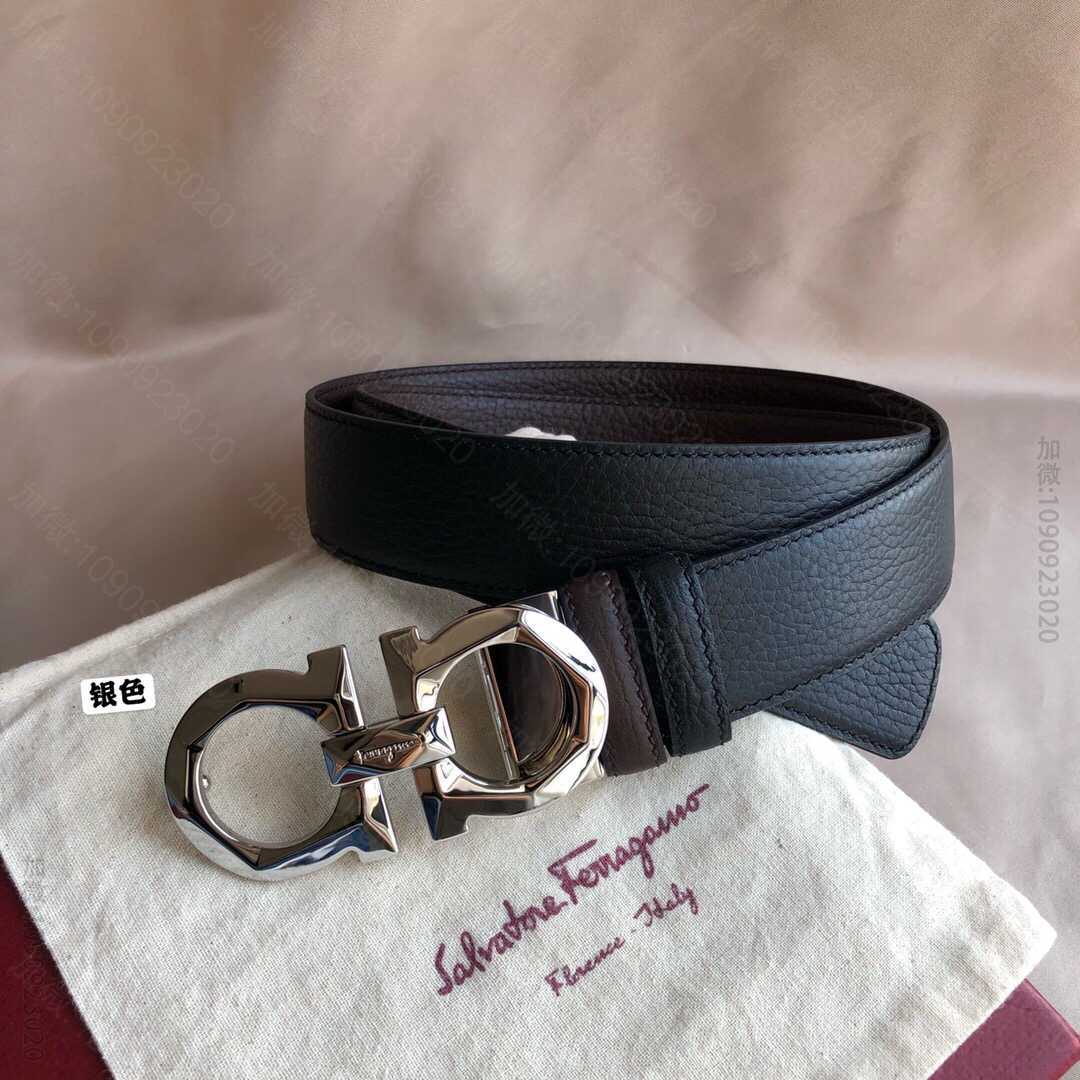 SalvatoreFerragamo菲拉格慕男士3.5cm新款切面金属夹扣，...