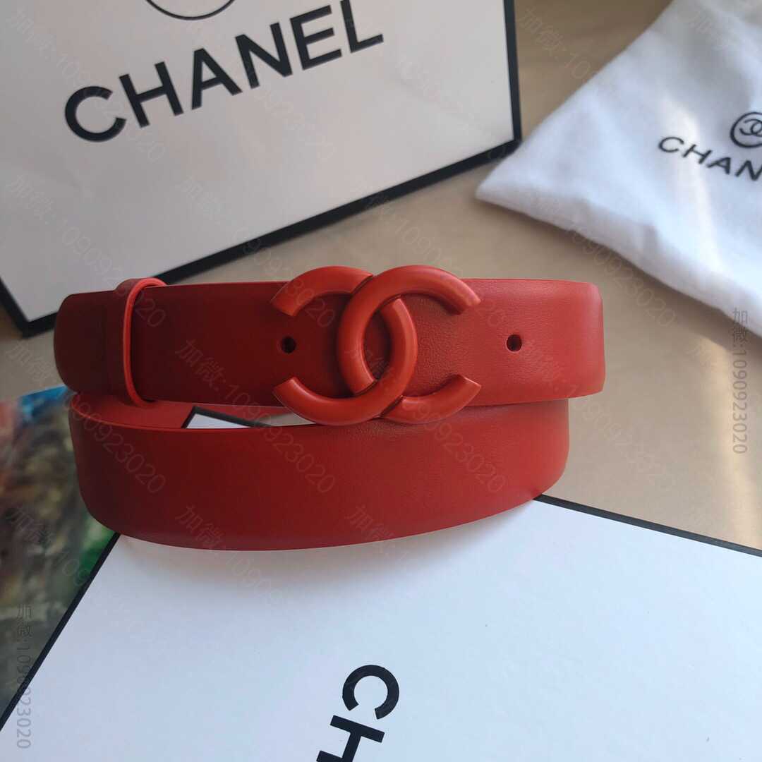 chanel香奈儿 双C钻饰扣搭配头层牛皮腰带宽度2.7cm