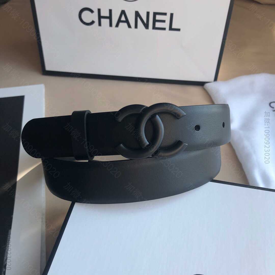 chanel香奈儿 双C钻饰扣搭配头层牛皮腰带宽度2.7cm