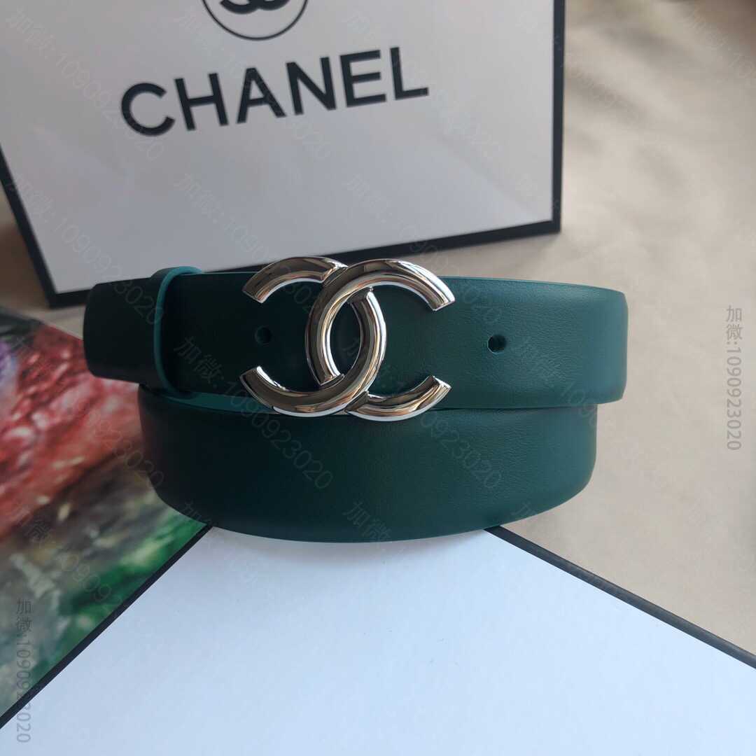 Chanel香奈儿 双C饰扣搭配头层牛皮腰带宽度2.7cm