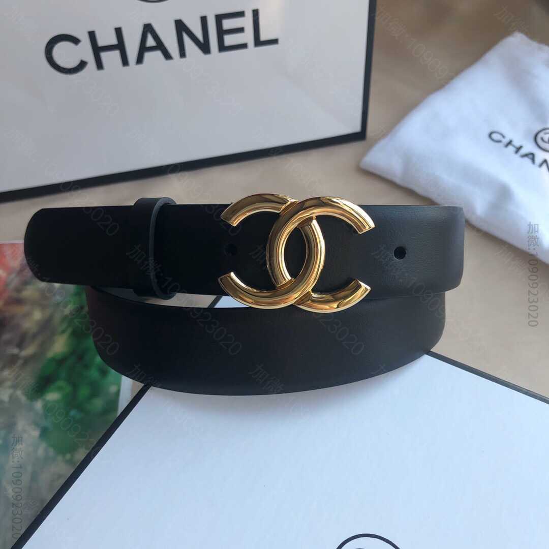 Chanel香奈儿 双C饰扣搭配头层牛皮腰带宽度2.7cm