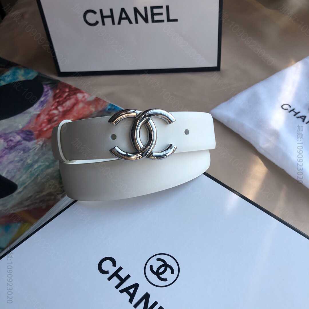 Chanel香奈儿 双C饰扣搭配头层牛皮腰带宽度2.7cm