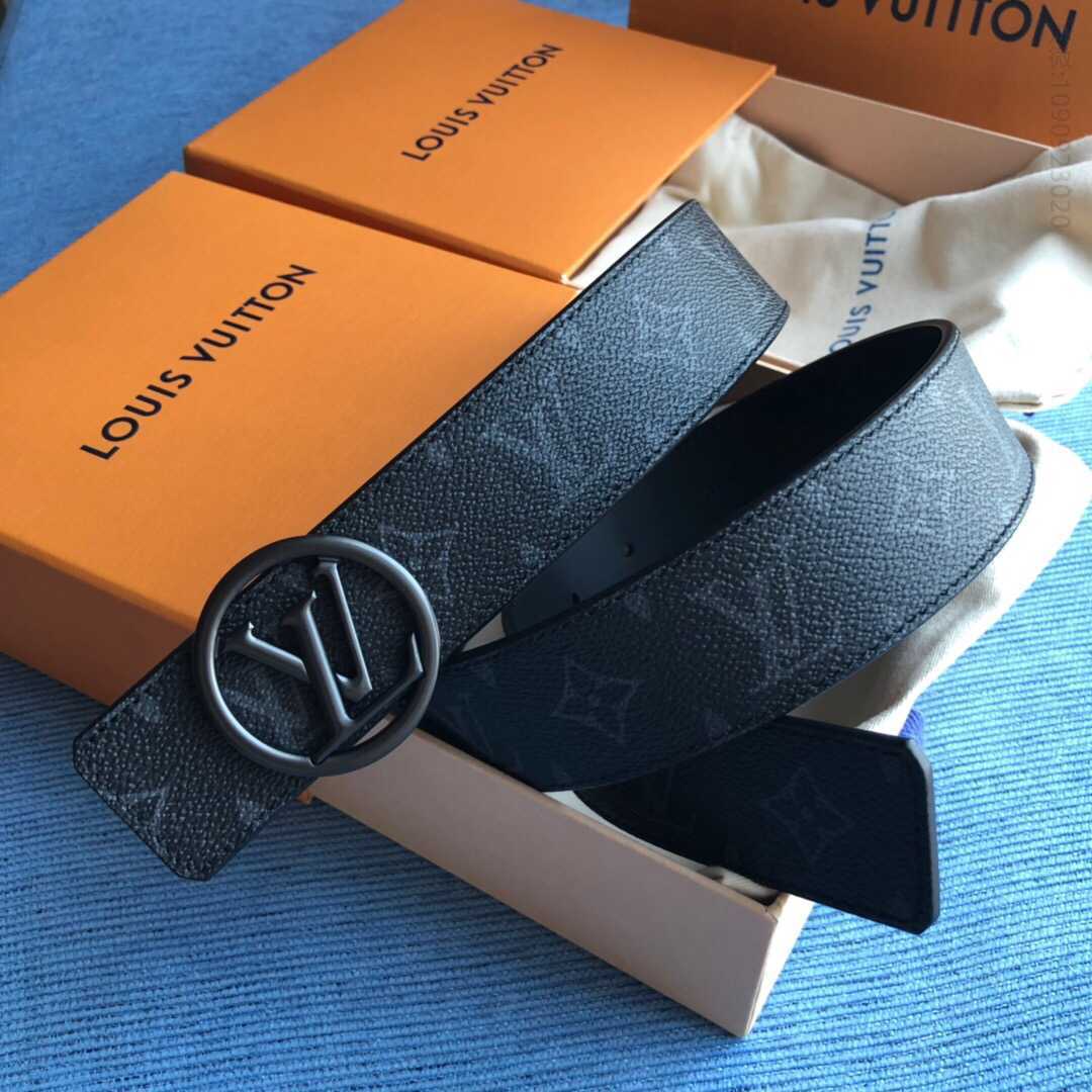 LV/路易威登 Monogram帆布搭配牛皮内衬LV Initiales双面腰带
