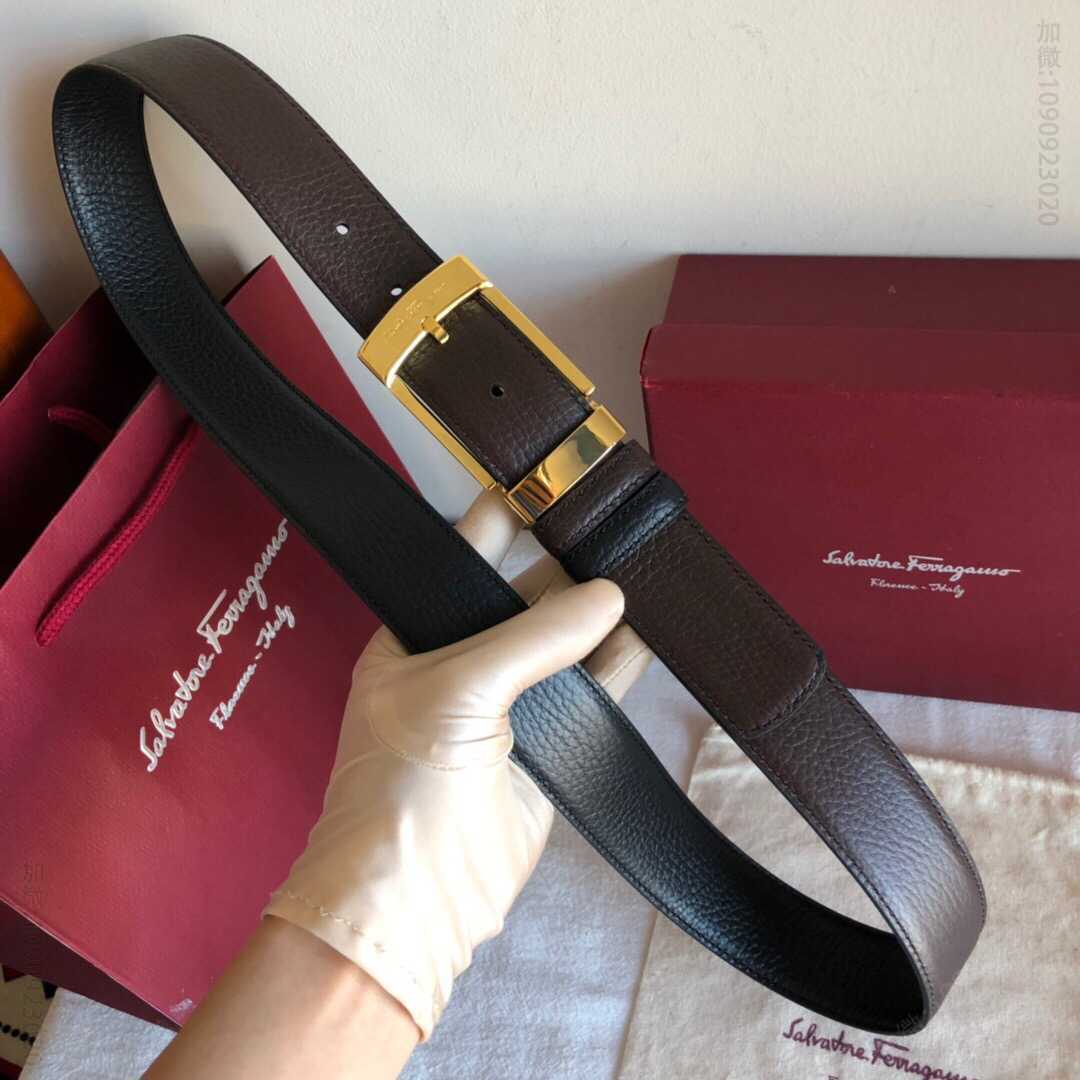 SalvatoreFerragamo菲拉格慕男士3.5cm精致针式扣腰带