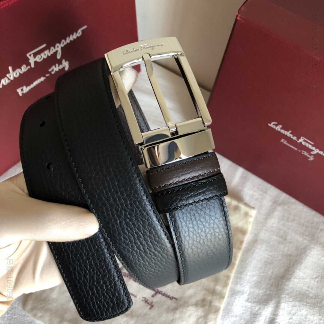 SalvatoreFerragamo菲拉格慕男士3.5cm精致针式扣腰带