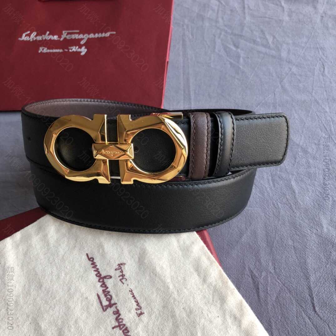 SalvatoreFerragamo菲拉格慕男士3.5cm新款菱形切面金属夹...