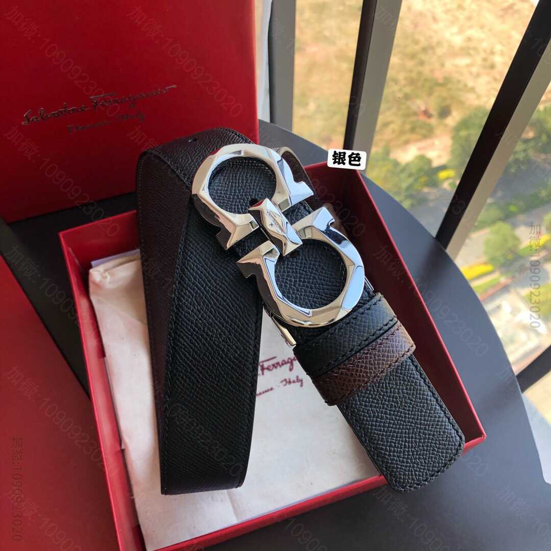 SalvatoreFerragamo菲拉格慕男士3.5cm新款菱形切面金属夹...