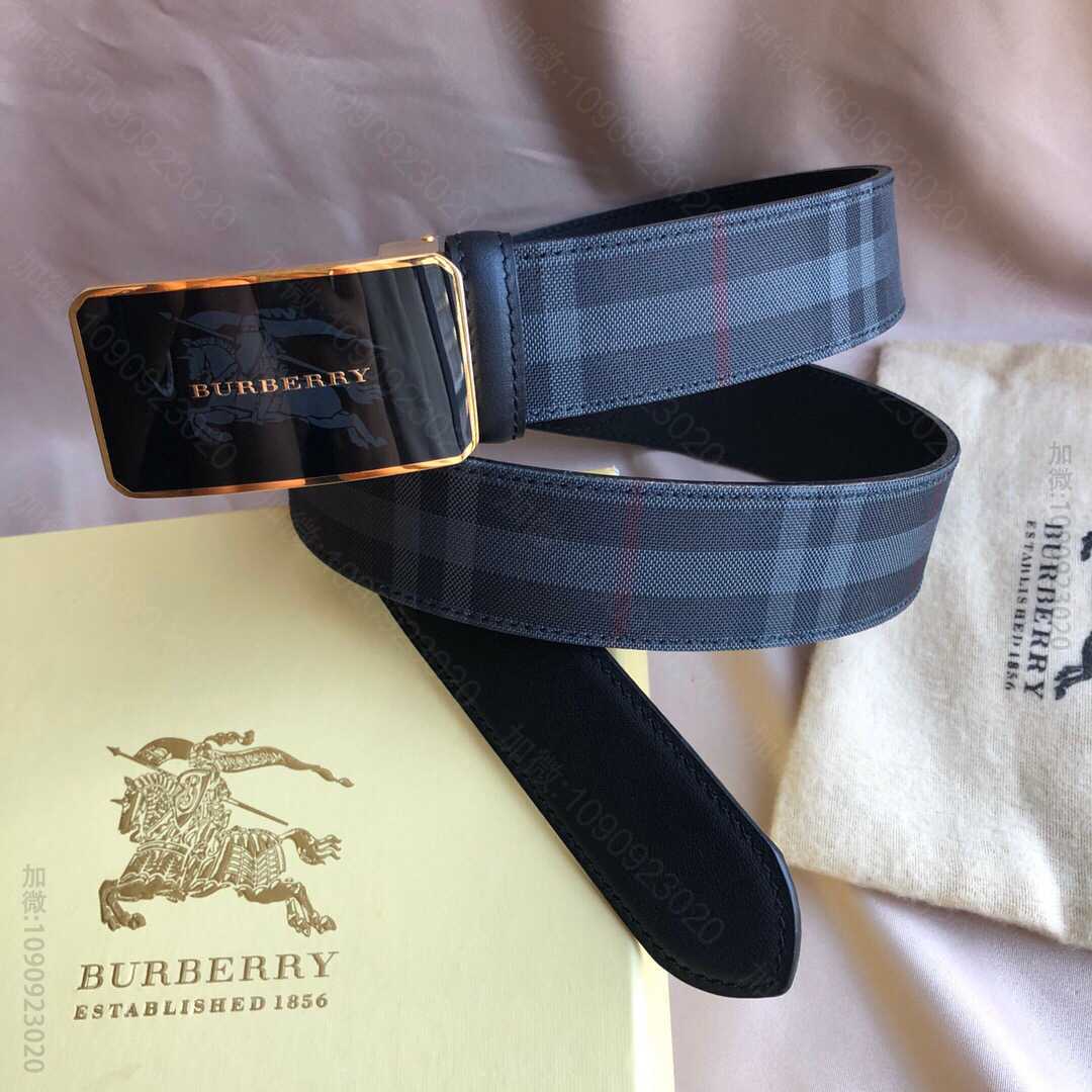 BURBERRY博柏利 树脂工艺标志战马金属扣3.5cm男士牛皮腰带