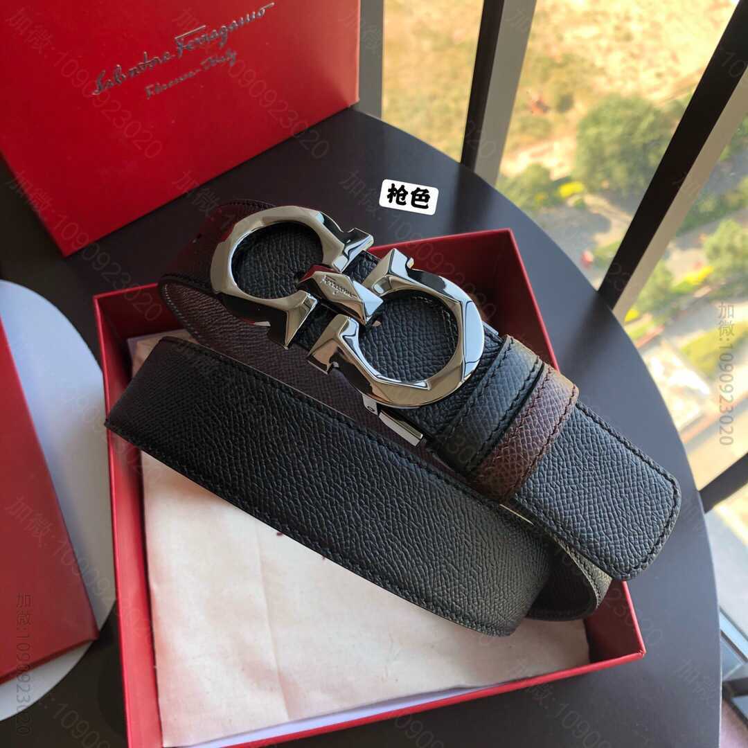 SalvatoreFerragamo菲拉格慕男士3.5cm新款菱形切面金属夹...