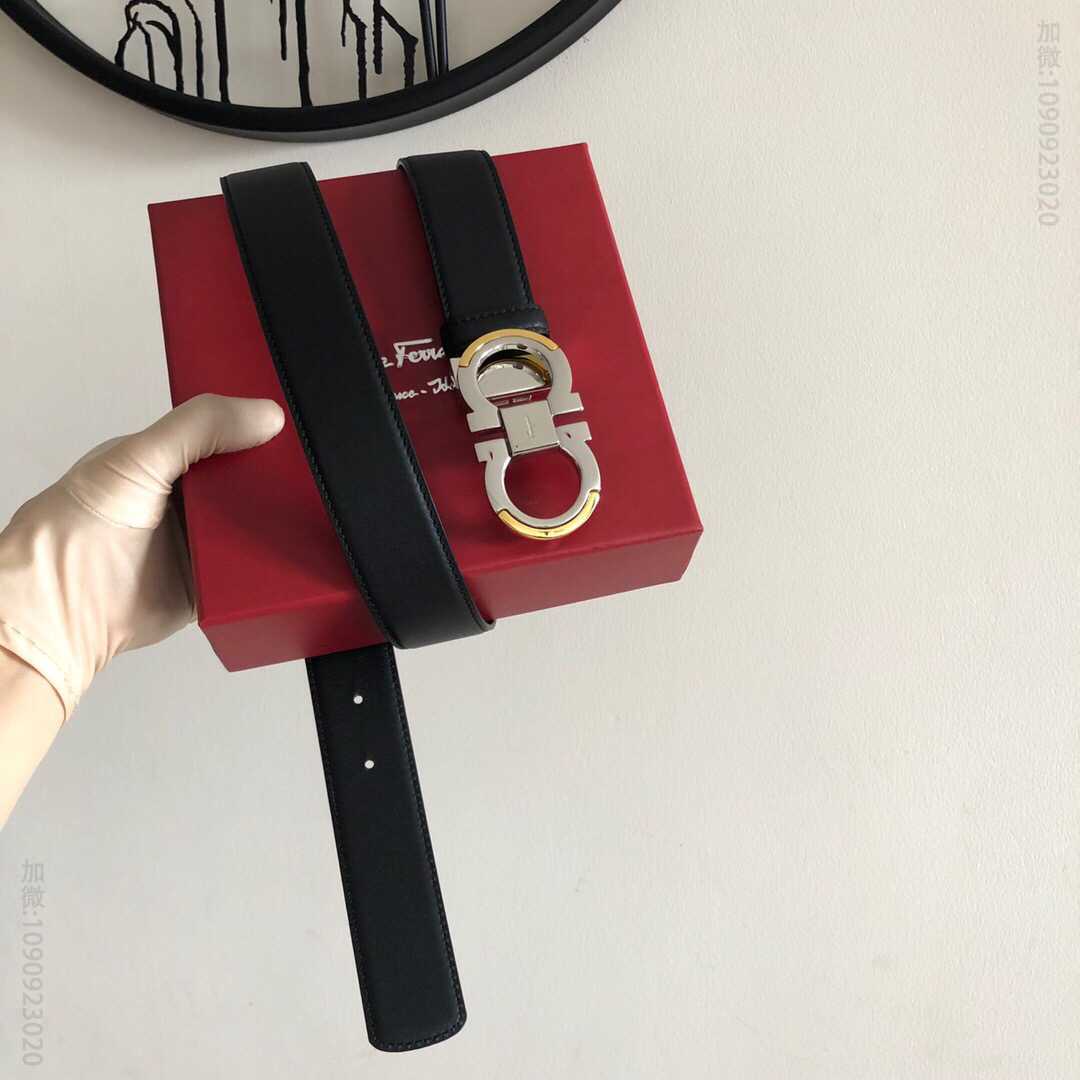 Ferragamo菲拉格慕 Gancini扣饰双面设计时髦双面皮带 F78779