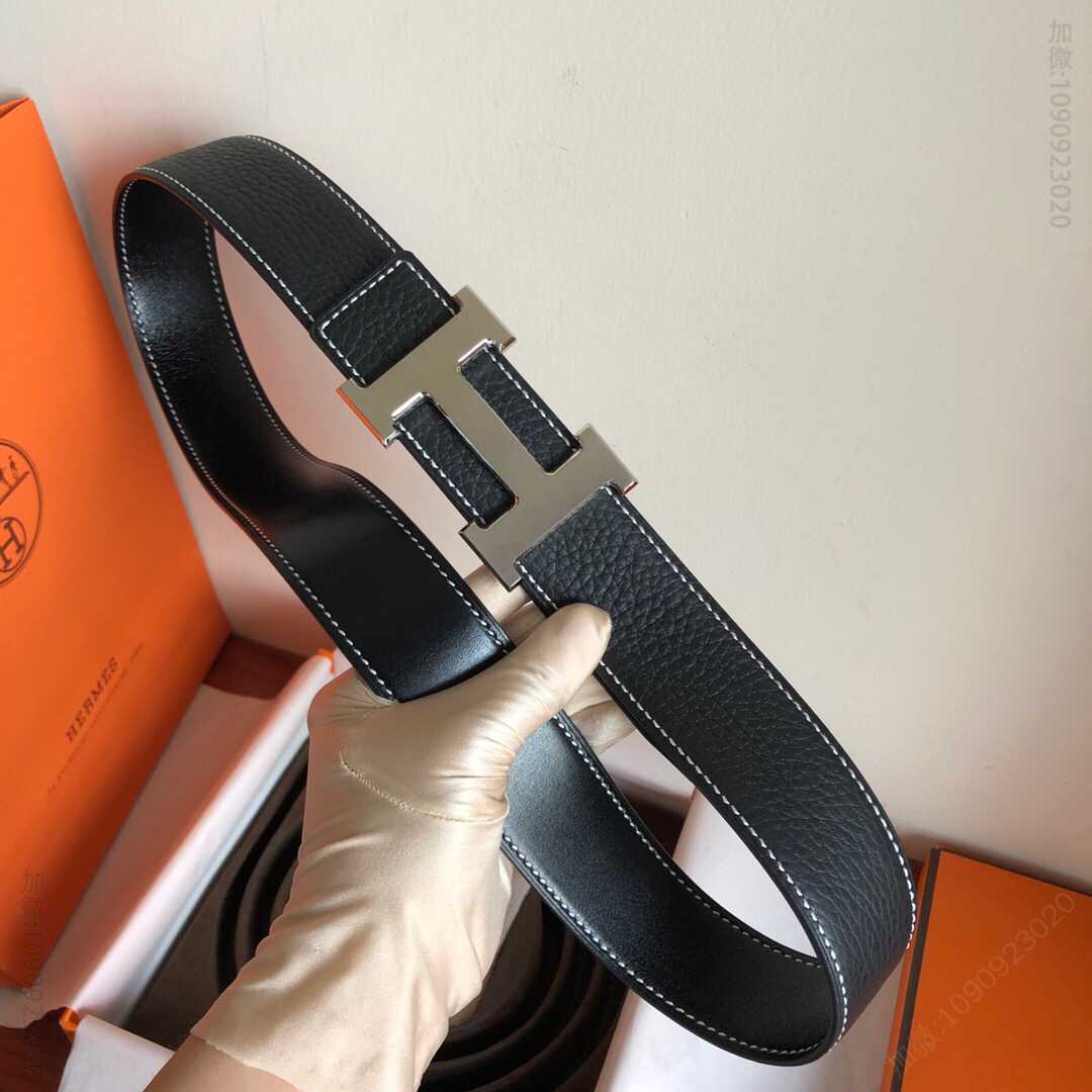 爱马仕 手工品质进口精选优质皮，搭配精钢焊接金属扣3.8cm原单品质腰带