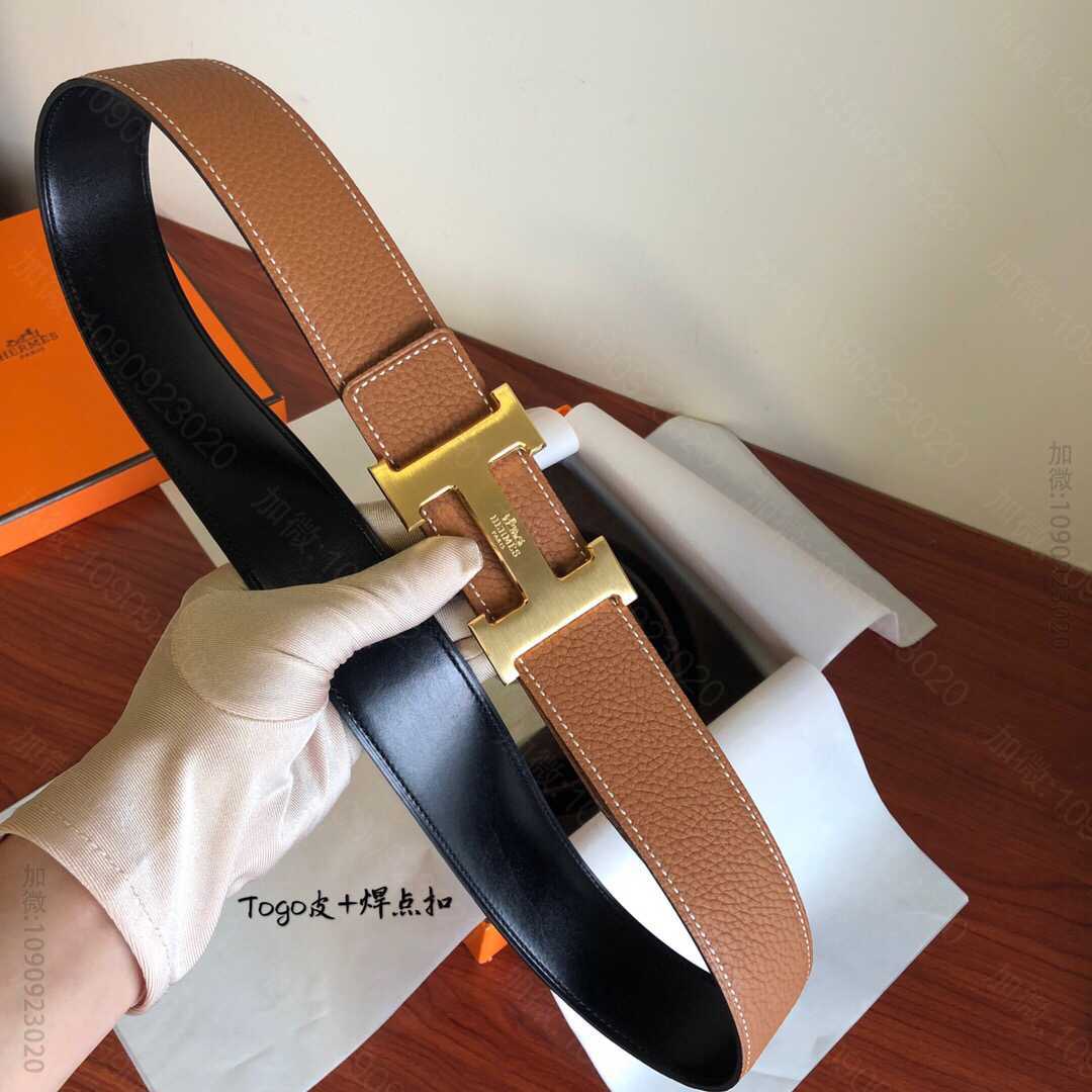Hermes爱马仕 原单品质经典男款腰带专柜Togo皮搭配精钢马拉车焊点扣3...