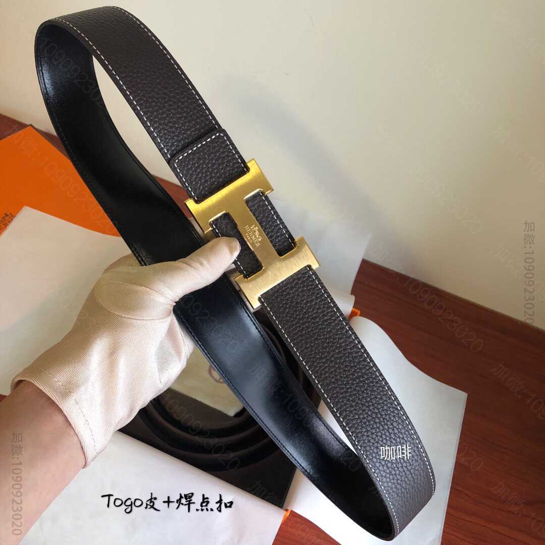 Hermes爱马仕 原单品质经典男款腰带专柜Togo皮搭配精钢马拉车焊点扣3...