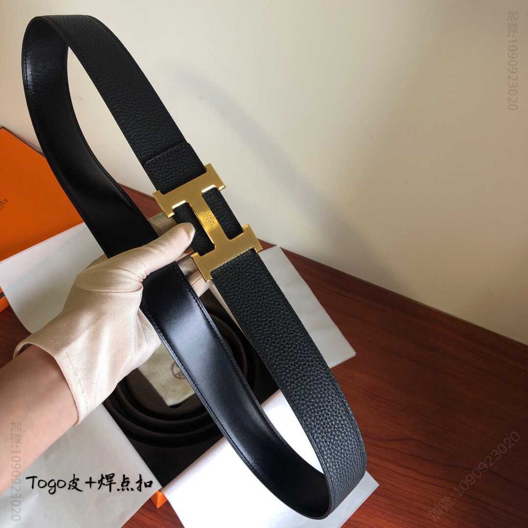 Hermes爱马仕 原单品质经典男款腰带专柜Togo皮搭配精钢马拉车焊点扣38毫米腰带