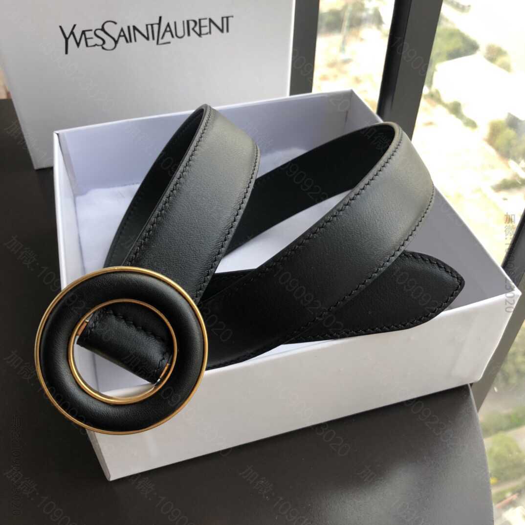 YSL/圣罗兰女款圆扣皮带3cm