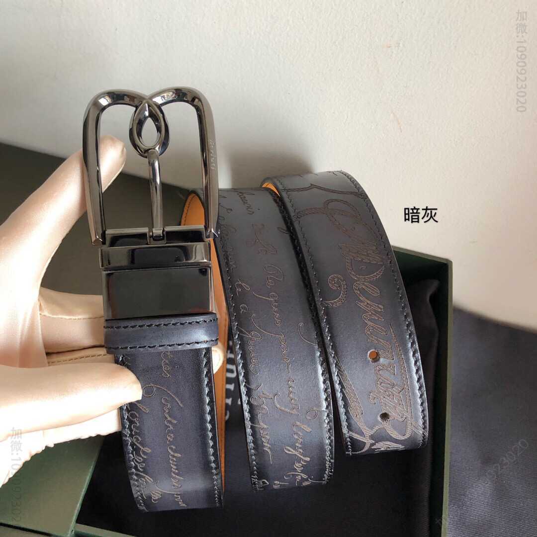 Berluti伯鲁提(又译:伯尔鲁帝)精钢旋转针式金属扣35mm腰带