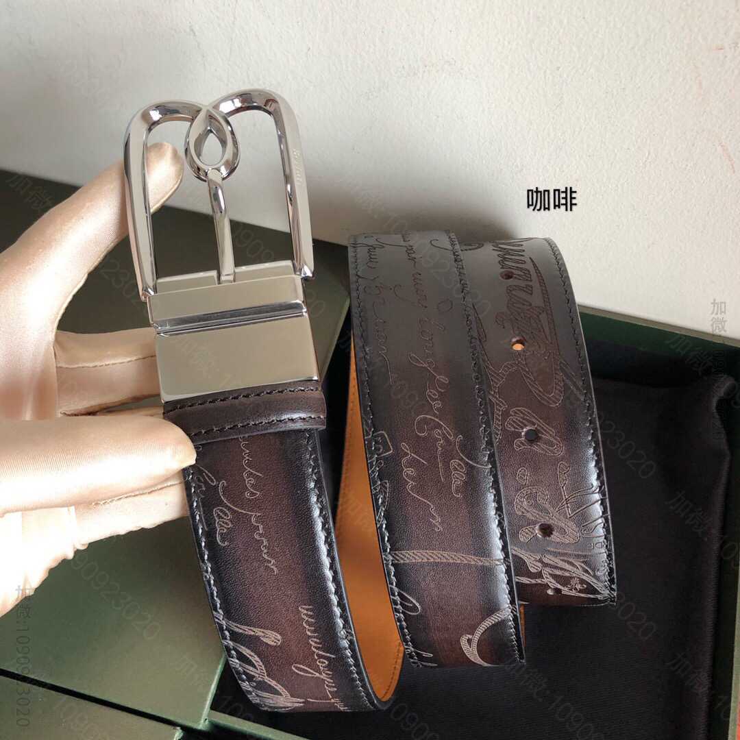 Berluti伯鲁提(又译:伯尔鲁帝)精钢旋转针式金属扣35mm腰带
