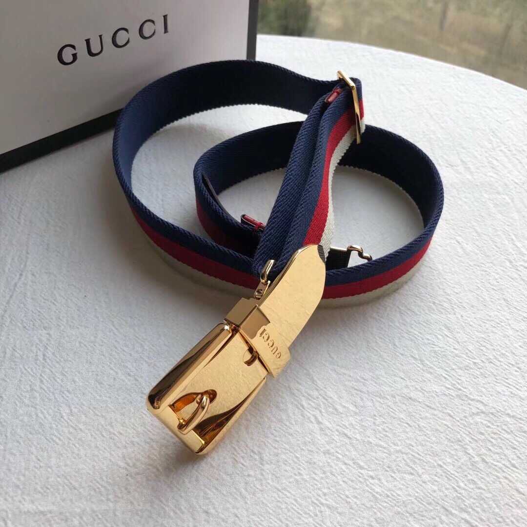 [潮人必备]Gucci古驰女士方扣织布25MM腰带476450HGW1G 