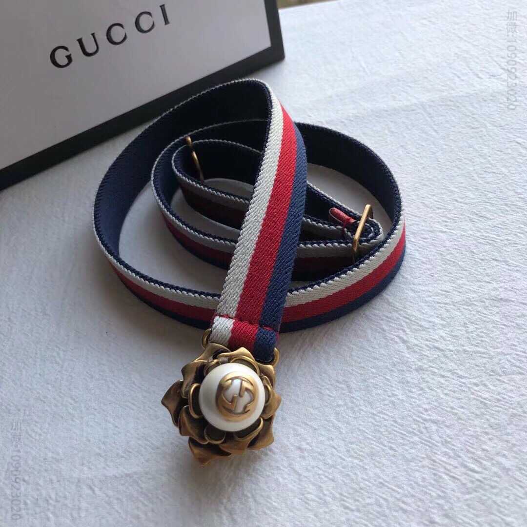 [潮人必备]Gucci古驰女士方扣织布25MM腰带476450HGW1G 