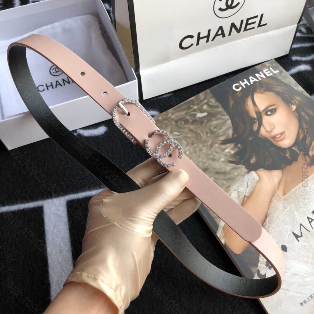 Chanel香奈儿 搭带钻针扣配头层牛皮腰带宽度2.0cm