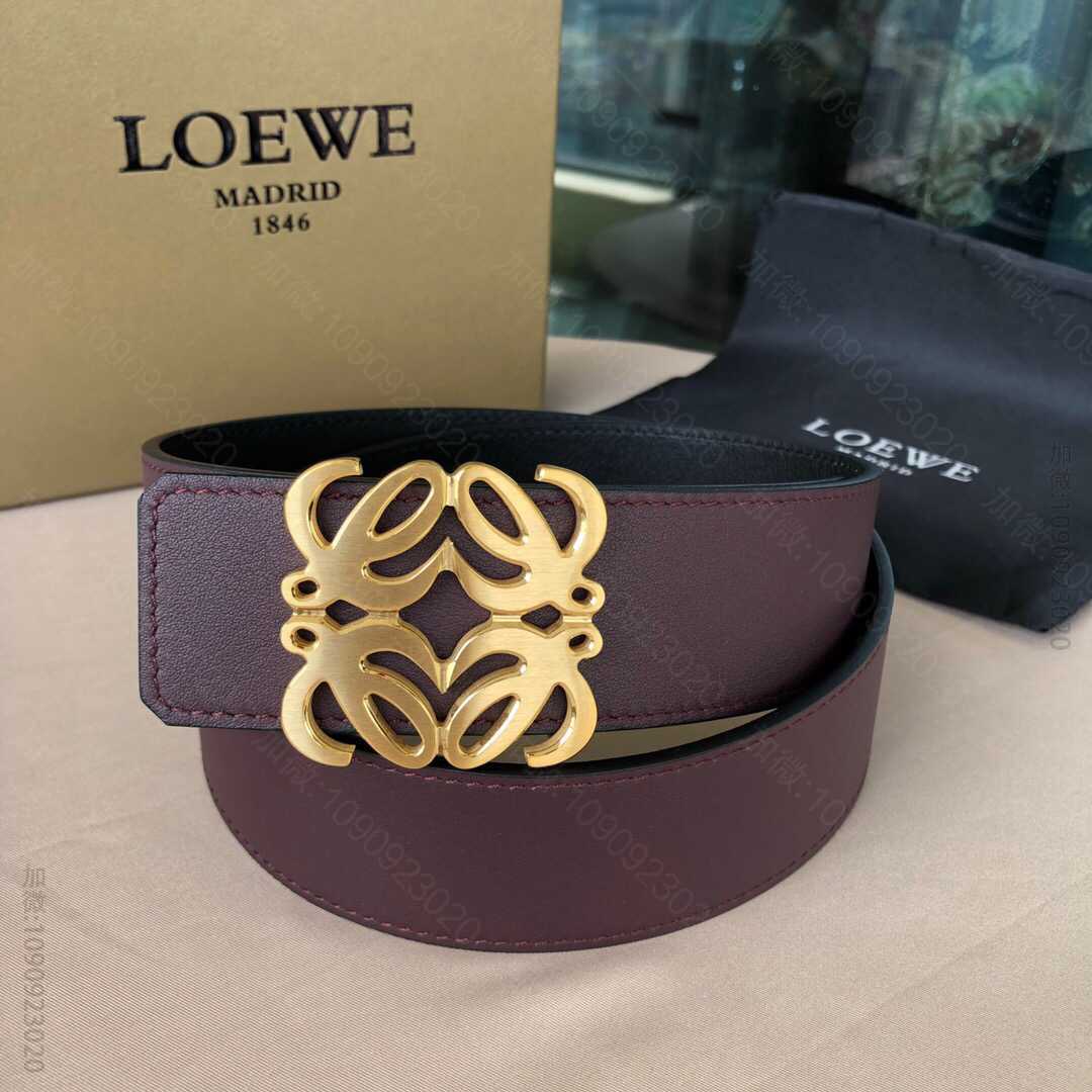LOEWE罗意威3.8cm双面头层两面外用腰带 高仿罗意威腰带货源 