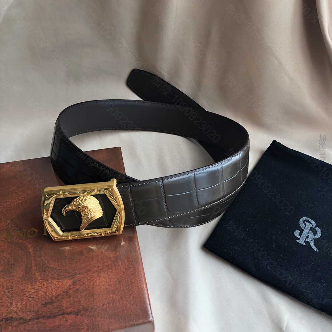 STEFANORICCI史蒂芬.劳尼治专柜款精钢鹰头内穿金属扣3.8cm精仿...
