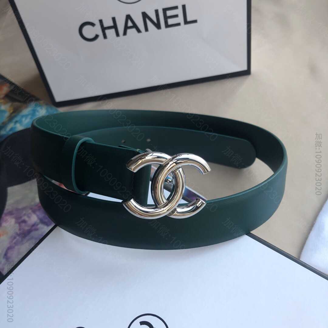 Chanel香奈儿 双C饰扣搭配头层牛皮腰带宽度2.7cm