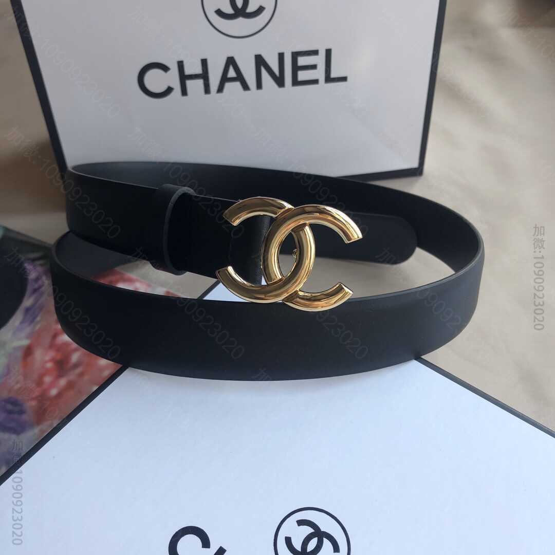 Chanel香奈儿 双C饰扣搭配头层牛皮腰带宽度2.7cm