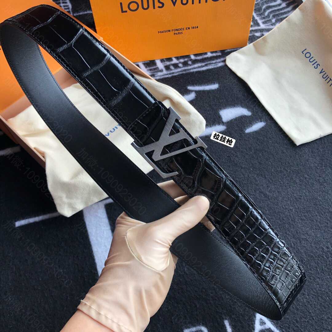 LV男士皮带 LV/路易威登 40毫米高级鳄鱼纹理进口牛皮经典五金腰带 M81947 M81947