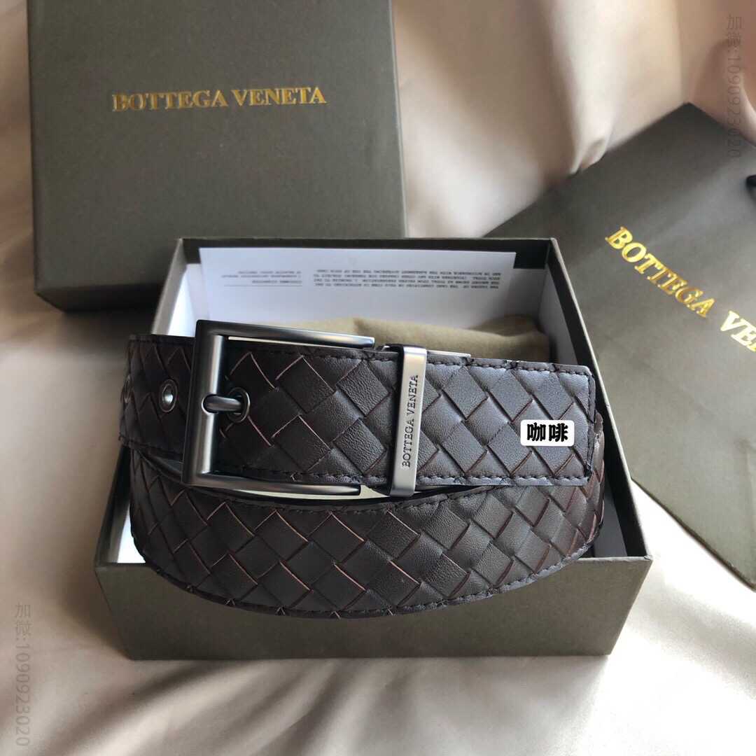 BottegaVeneta葆蝶家旋转尾夹针扣可剪裁调式腰带3.5cm.