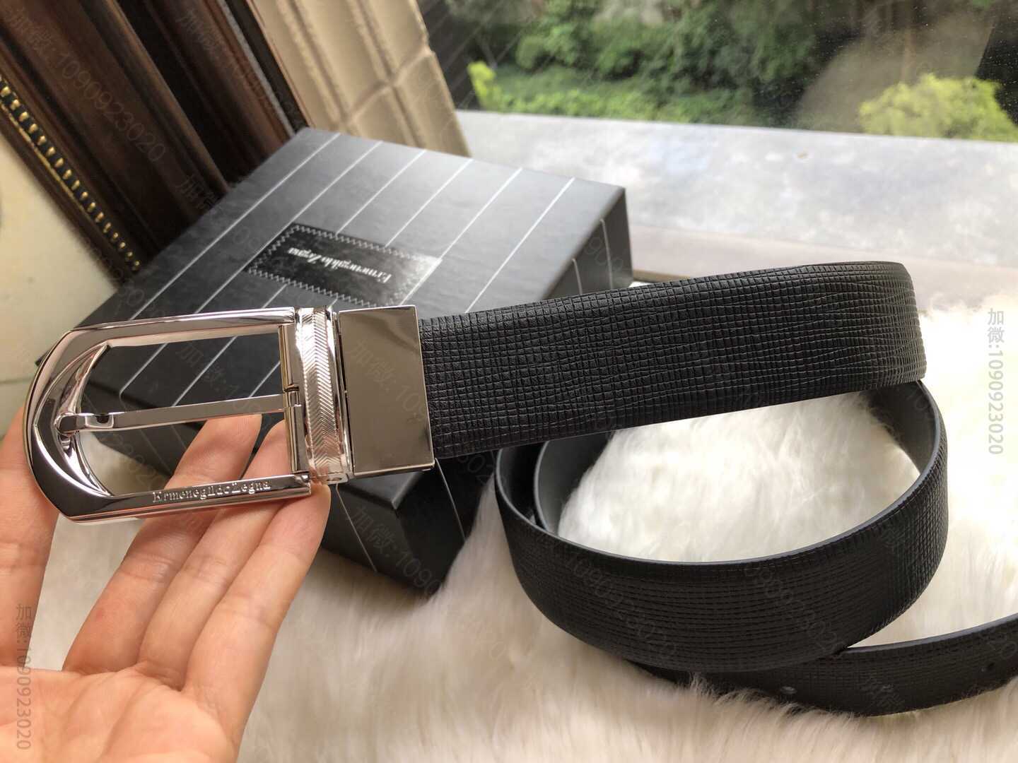 原单—Zegna杰尼亚专柜款旋转五金腰带进口牛皮3.5cm