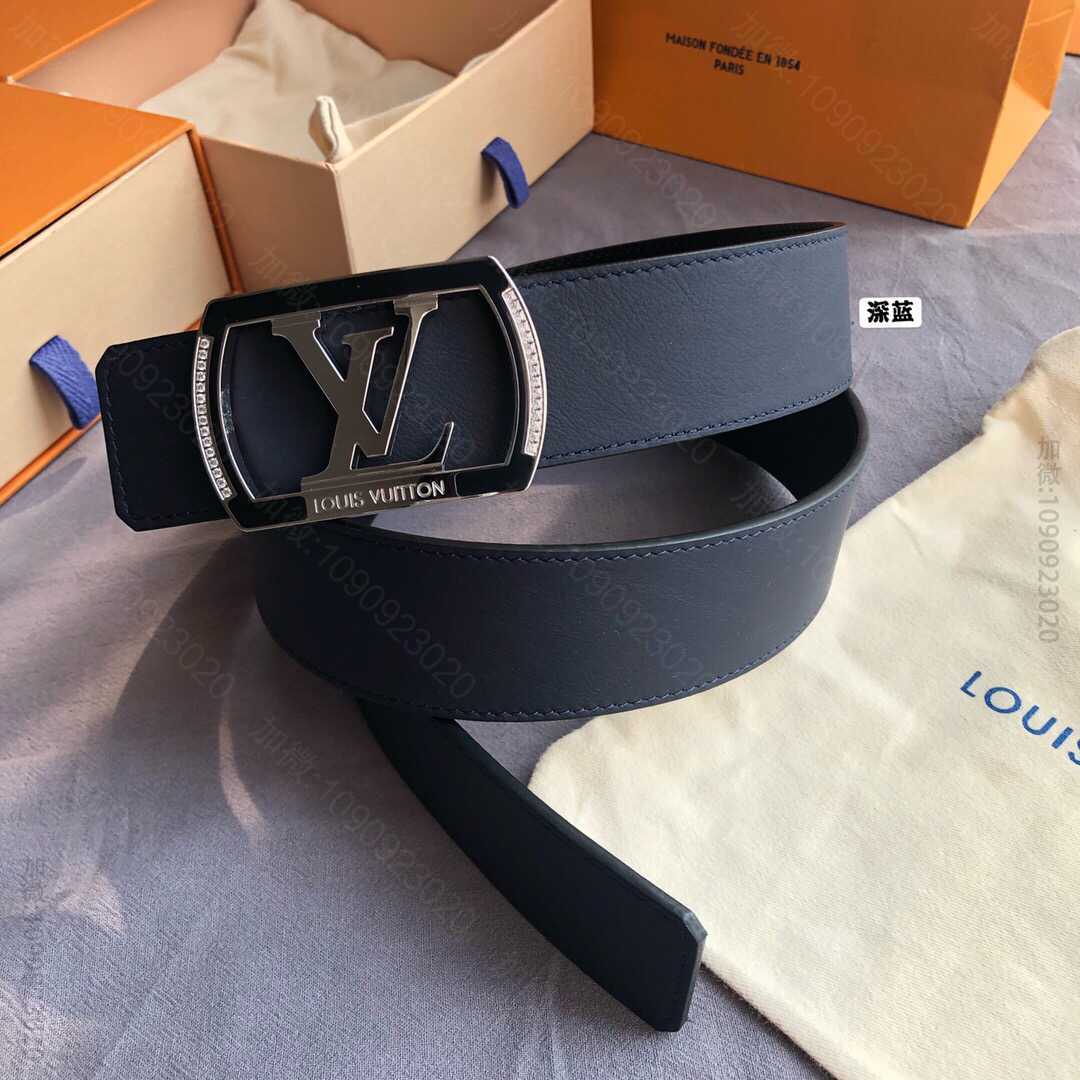 LV/路易威登 精钢字母方形树脂镶嵌钻扣 LV 40毫米双面外用腰带