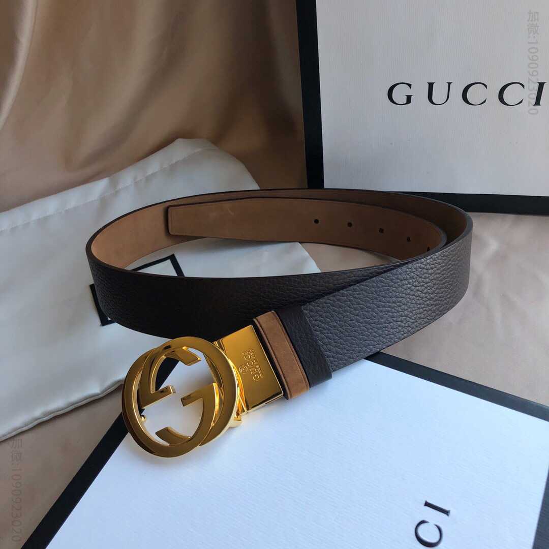 Gucci古驰双G旋转金属夹扣，搭配可双面外用腰带35mm