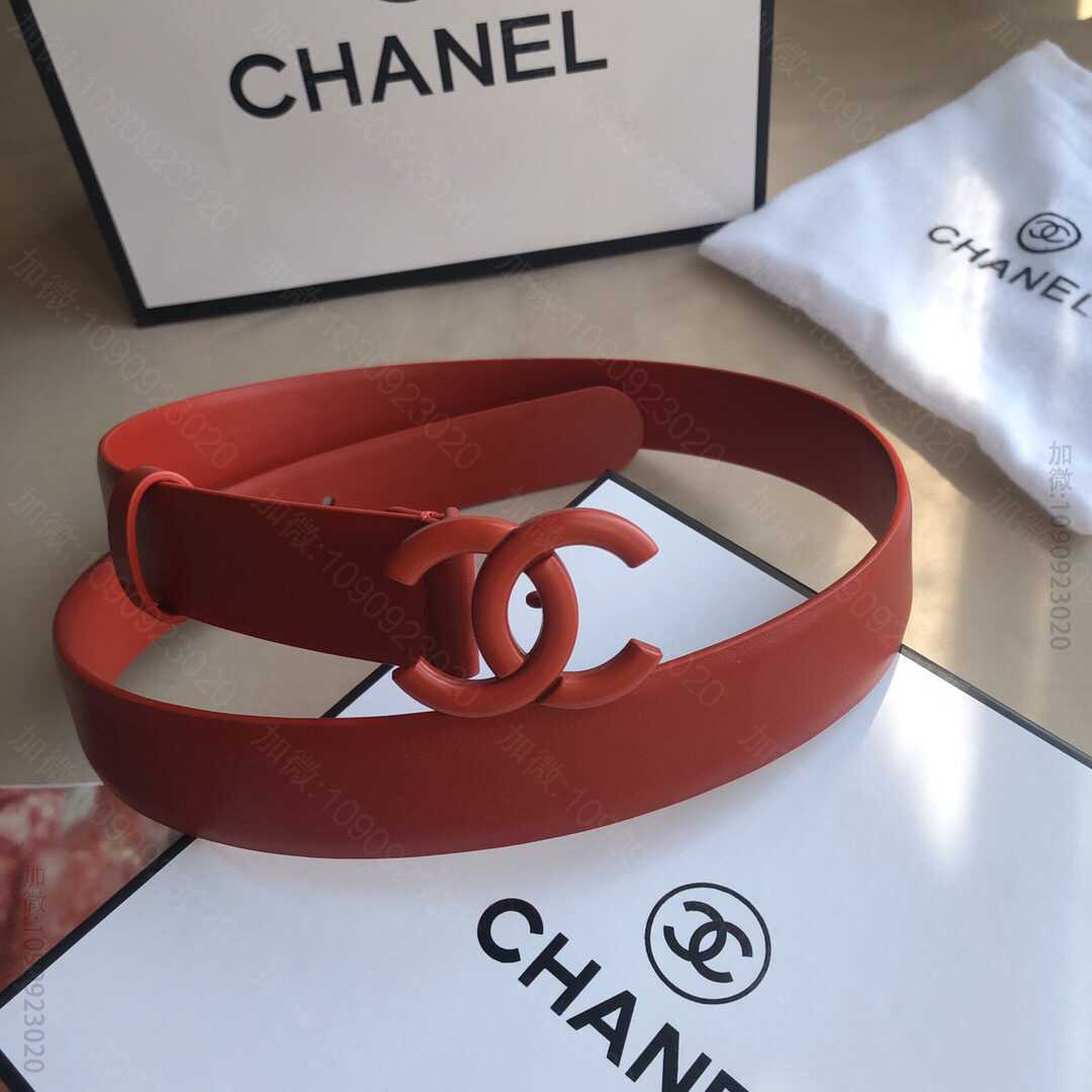 Chanel香奈儿 双C饰扣搭配头层牛皮腰带宽度2.7cm