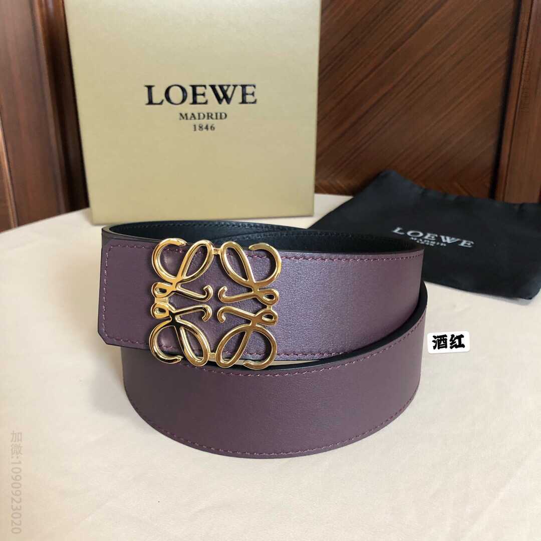 LOEWE罗意威3.8cm双面头层两面外用腰带