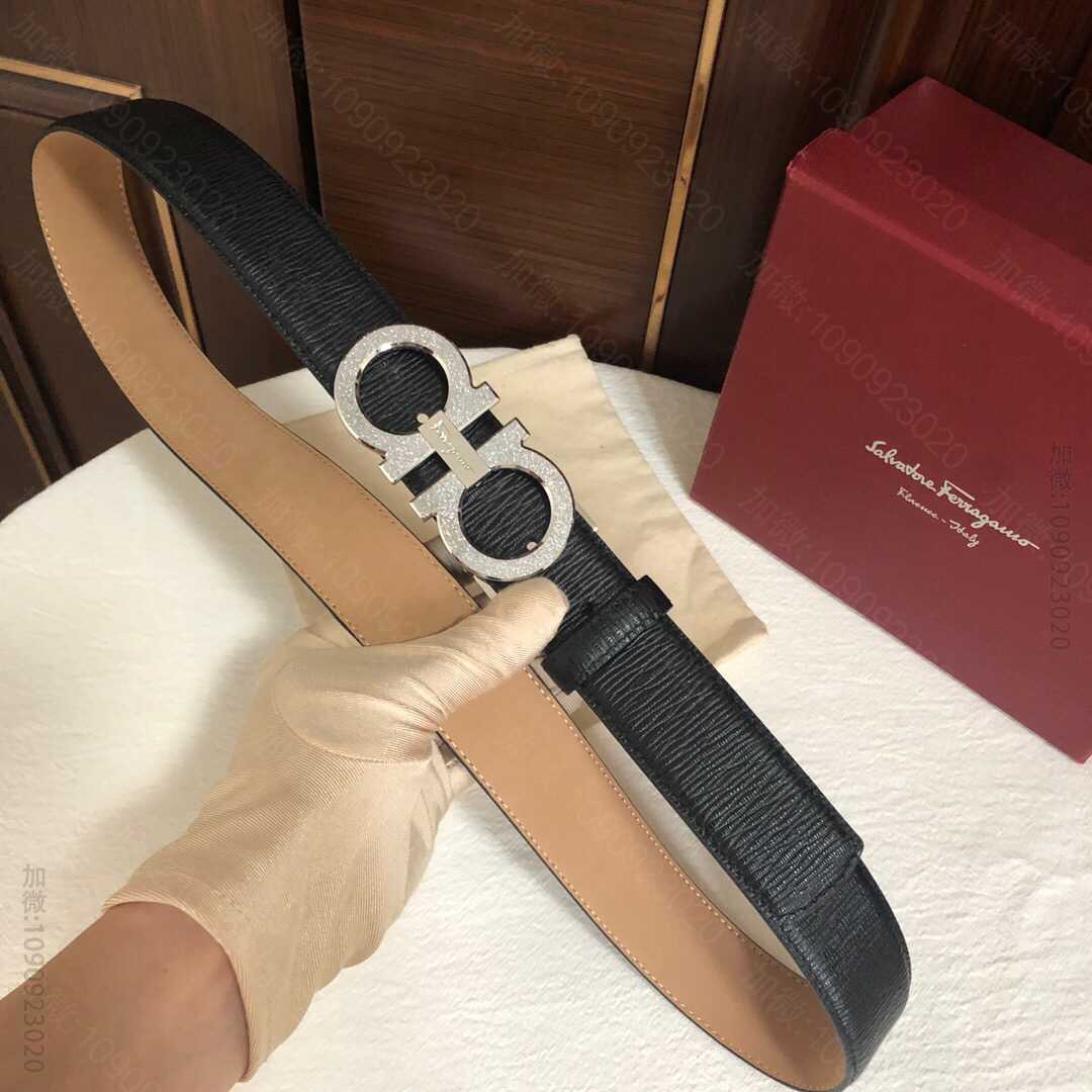 SalvatoreFerragamo菲拉格慕男士3.5cm精钢滚砂金属夹扣，...