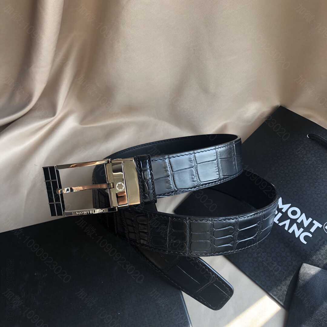 Montblanc万宝龙3.5cm精致滴胶针式金属扣(德国)男士腰带