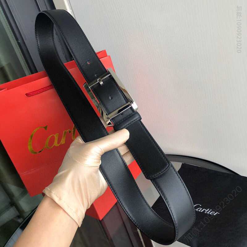 Cartier卡地亚3.5cm精致针式扣搭配头层牛皮磨砂内里男士3.5cm腰带