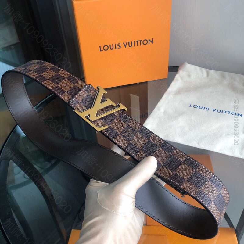 LV/路易威登 哑光饰边扣头搭配格子/老花经典腰带