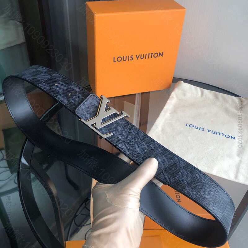 LV/路易威登 哑光饰边扣头搭配格子/老花经典腰带