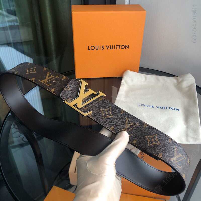 LV/路易威登 哑光饰边扣头搭配格子/老花经典腰带