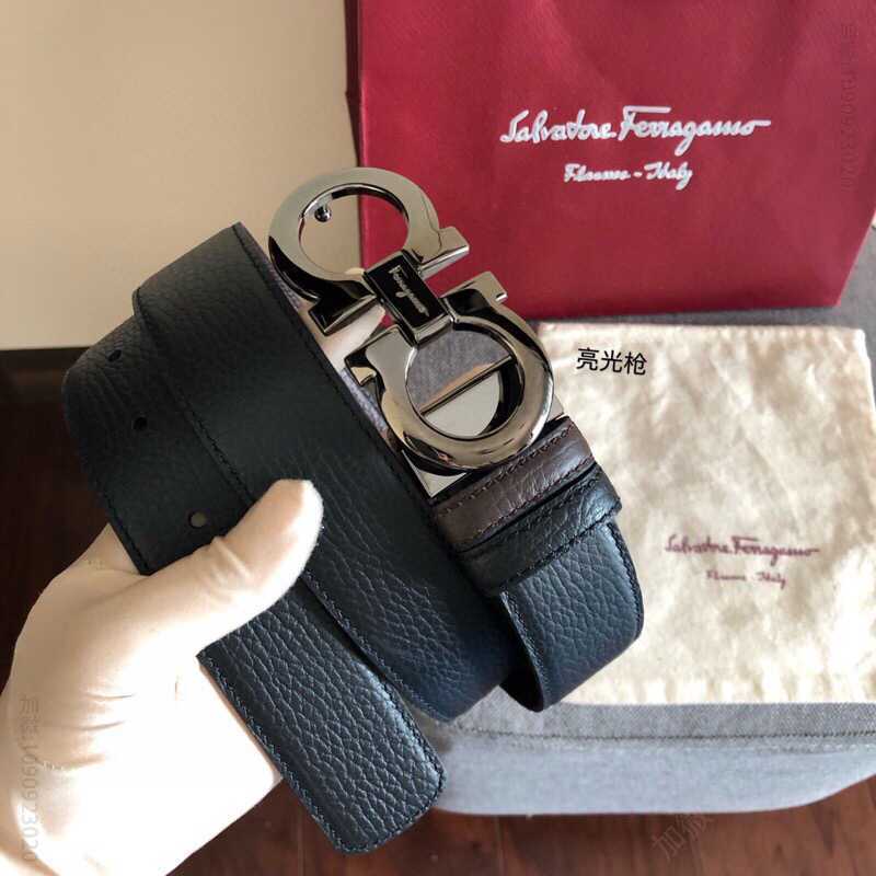 SalvatoreFerragamo菲拉格慕男士3.5cm经典金属夹扣腰带