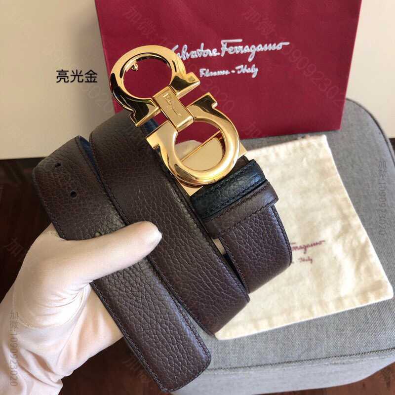 SalvatoreFerragamo菲拉格慕男士3.5cm经典金属夹扣腰带